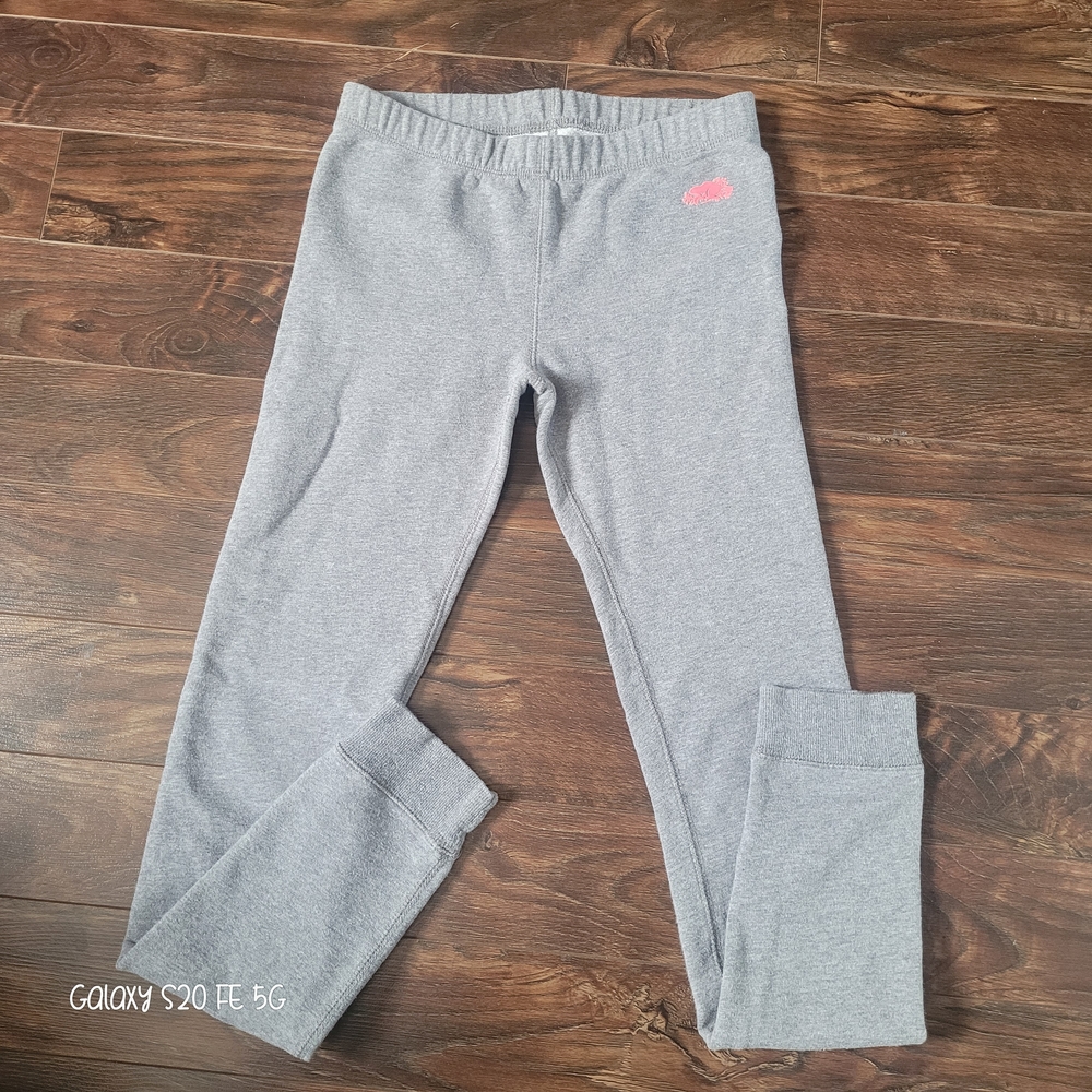 Roots Gray Kids Leggings with Pink Logo